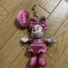 ミニーマウス ぬいぐるみキーホルダー 4C ピンク