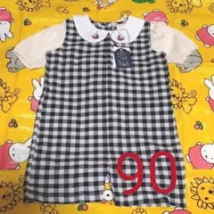 cottoli　透かしニット　チェック　ボーダー　襟付き　船