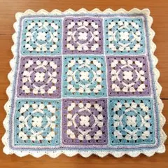 ハンドメイド】かぎ針編み グラニースクエアのマルチカバー - メルカリ