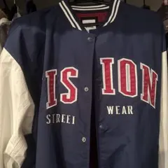 VISION STREET WEAR スタジャン ネイビー/ホワイト　値下げ可