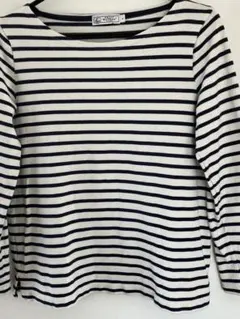PETIT BATEAU ボーダーカットソー　長袖　L オフホワイト✖️ネイビー