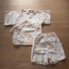 プティマイン　甚平　花火柄　90サイズ