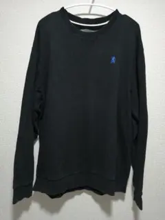 GIORDANO 黒色 青ロゴ スウェット トレーナー Lサイズ