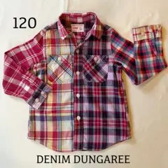 デニムアンドダンガリー クレージーパターン チェックシャツ 120サイズ