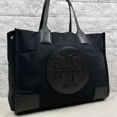 【未使用級】トリーバーチ トートバッグ エラ ナイロン 黒 デカロゴ