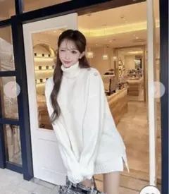 【最終値下げ今月末削除します】cherimi タートルネックニットワンピース