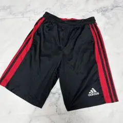 adidas アディダス 3本ライン ハーフパンツ 黒赤 Climalite