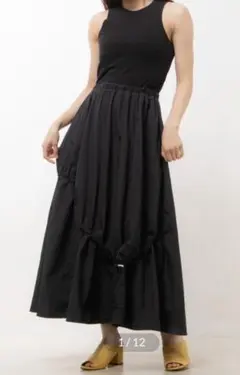 STYLEBLOCK リブ×ワッシャータフドッキングワンピース　ブラック　M