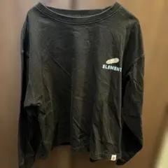 ELEMENT ブラック 長袖カットソー スケートボードデザイン130