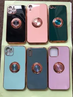 iPhone7/8/SE2/SE3 ケース リング付き パープル