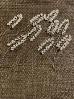 パール風ビーズ 花飾り ヘアアクセサリー9本セット