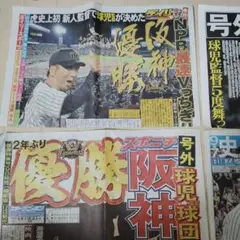 阪神タイガース 2025号外新聞4社セット