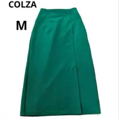 【美品】COLZA　コルザ　ロングタイトスカート　M　グリーン　スリット入