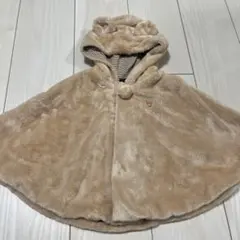ミキハウス　ベビー　フード付き ポンチョ　フリーサイズ