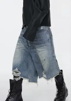 Washed DEFORMED HALF PANTS ブルー Washed DEFORMED HALF PANTS ブルー - メルカリ