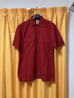 Dickies ワークシャツ レッド ミリタリー系 L