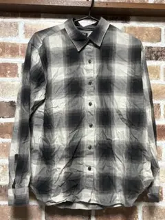 ユニクロ グレー系チェック 長袖シャツ Mサイズ 古着
