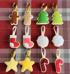 【クリスマス】フェルト　クッキー　オーナメント