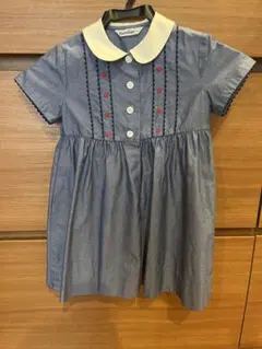 試着のみ familiar シャンブレーデニム ストロベリー刺繍半袖