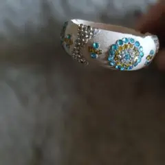 エスニック調 ラインストーン バングル ブレスレット インド風 アジアン雑貨