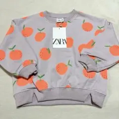 ZARA オレンジ　長袖　トレーナー　スウェット　紫　98