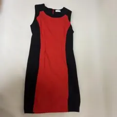 Calvin Klein ノースリーブワンピース レッド/ブラック