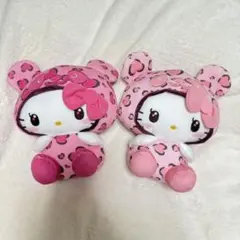 ハローキティ レディなヒョウ柄BIGぬいぐるみ 2個セット