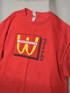 ワクドナルド WcDonald’s Tシャツ XL 赤 両面プリント