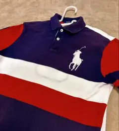 ★Polo Ralph Lauren ポロシャツ M ネイビー/レッド