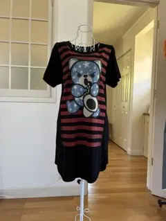 HYSTERIC GLAMOUR クマプリント 半袖チュニックワンピース