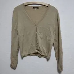 TRANS WORK Vネックカーディガン F ベージュ 100%ウール