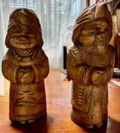 木製 彫刻 人形 2体セット