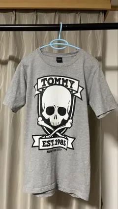 TOMMY スカルプリント Tシャツ グレー M