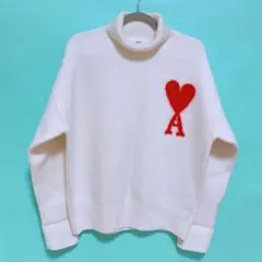 Ami Paris アミパリス　タートルネック　ニット セーター　白　Sサイズ