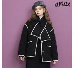 ブラックキルティングジャケット　マフラー付き