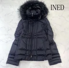 INED イネド　ふわふわラクーンミドルダウンコート　M 黒