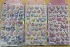 【正規品】コットンパフィーシール ハローキティ・マイメロディ3パック