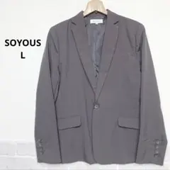 SOYOUS テーラードジャケット グレー L 洗える お手入れ簡単 J898のサムネイル