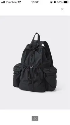 美品　GU ソフトナイロンドローストリングバックパック　黒