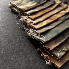 A8 デニムリメイク　コーヒー染め　ファスナー部分　　内側10枚