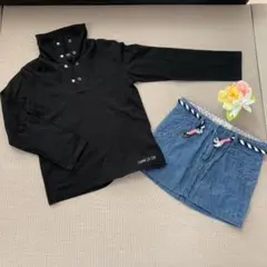 COMME CA ISMカットソー＆H＆Mデニムスカート　120