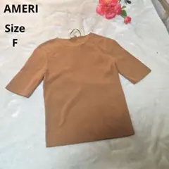 【オシャレ⭐AMERI】茶色　カットソー　サイズFのサムネイル