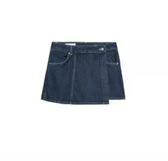 ZARAデニムラップスカート ダークブルー