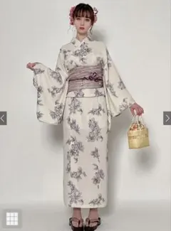 3点セット2Way花柄セパレート浴衣 ワンピース キャミワンピ 白 ホワイト 花