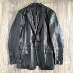 【訳あり】Calvin Klein ラムレザージャケット ブラック XL Y2K