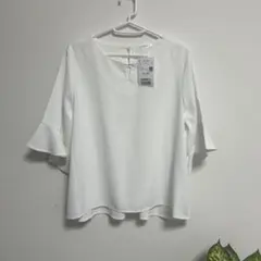 GLACIER ホワイト フレアスリーブブラウス M