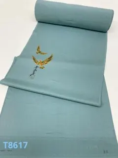 色無地 紋意匠 寿光織 朱・緋色 正絹 反物 コート地 ふくれ織 紋意匠 立涌文様 深緋色 正絹 反物