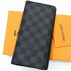 美品 ルイヴィトン ダミエ グラフィット ポルトフォイユ ブラザ 黒 財布