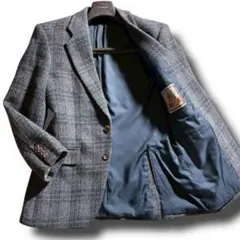 希少 バラクータ×ハリスツイード テーラードジャケット チェック 総裏 灰