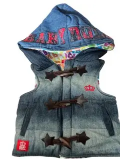 ベビードールアウター　フード付きベスト子供服80cm中古美品